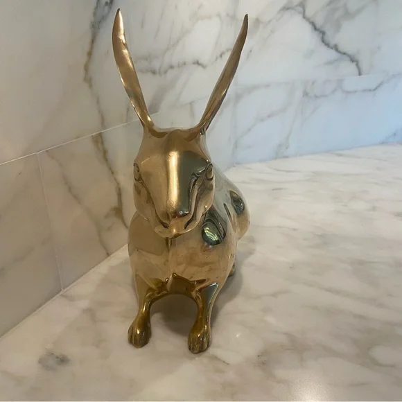 Large Brass Bunny Rabbit - Vintage - Picture 8 of 8